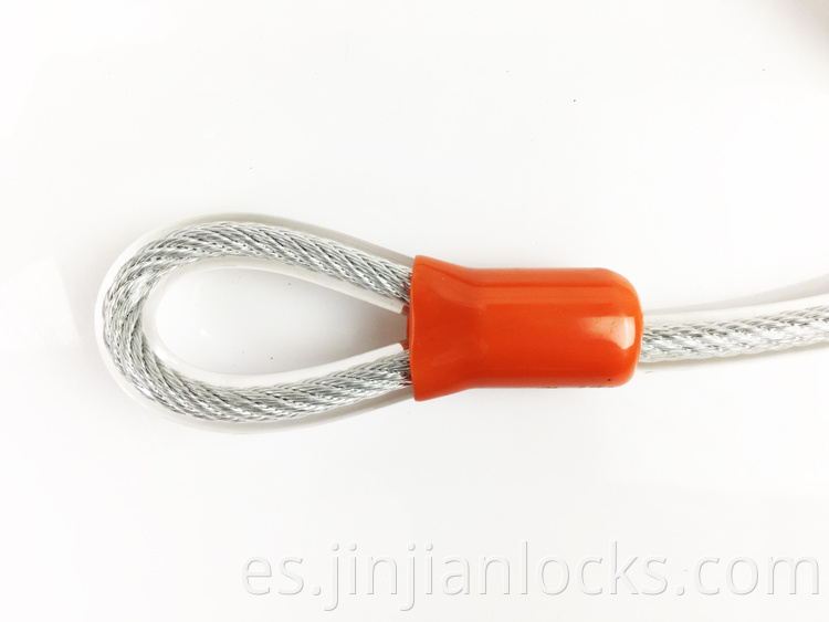 Cable de acero de seguridad de cable flexible con bucles dobles para cable recto de bloqueo U y candado